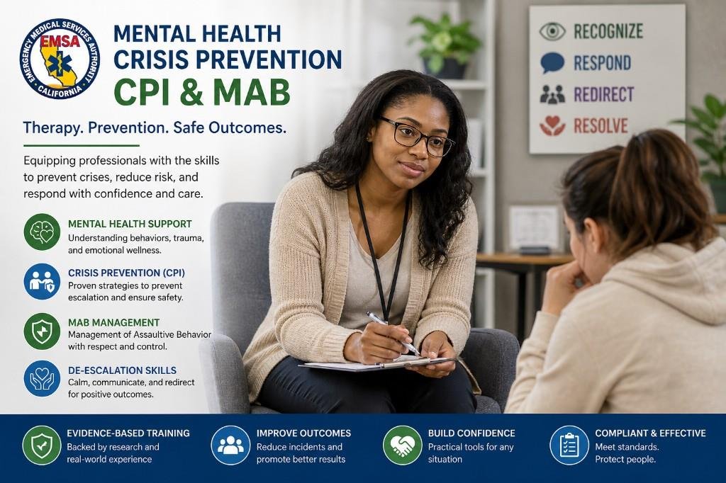 Therapist providing mental health support and crisis prevention counseling