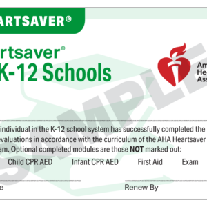 Heartsaver K-12 CPR AED and First Aid